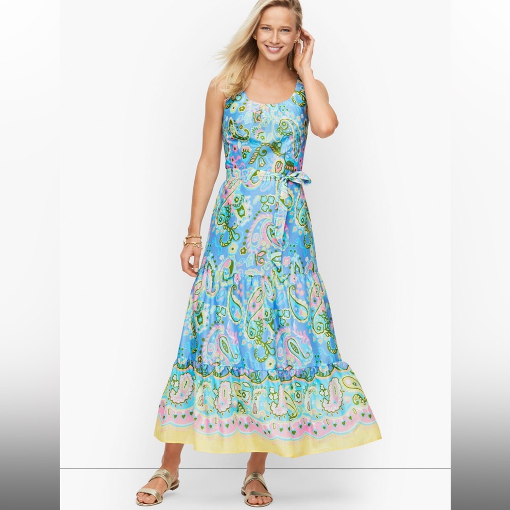 Talbots 100% Cotton VOILE MIDI DRESS - PAISLEY